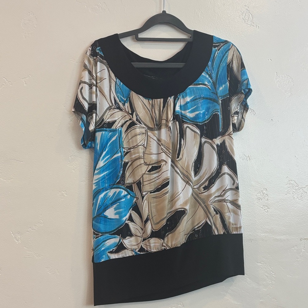Stylish Leaf Print Women's Blouse